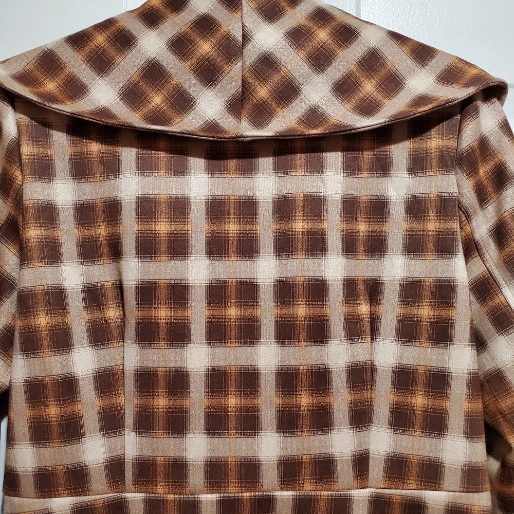 Solitaire Plaid Toggle Closure Polyester Fall Jacket Size M Y2K - Picture 11 of 13